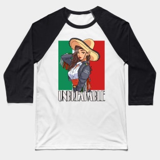 Mexican Girl Pride Mariachi Sombrero Unbreakable Baseball T-Shirt